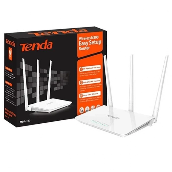 ÇOK SATAN Tenda F3 4 Port 300 Mbps 3 Antenli Access Point Router