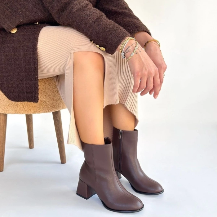 ÇOK SATAN Tendy Kahverengi Cilt Topuklu Bot