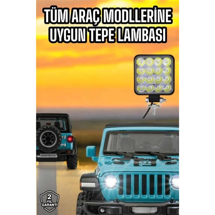 ÇOK SATAN Tepe Lambası Çalışma Lambası Sis Lambası 16 Led Beyaz Led Işık