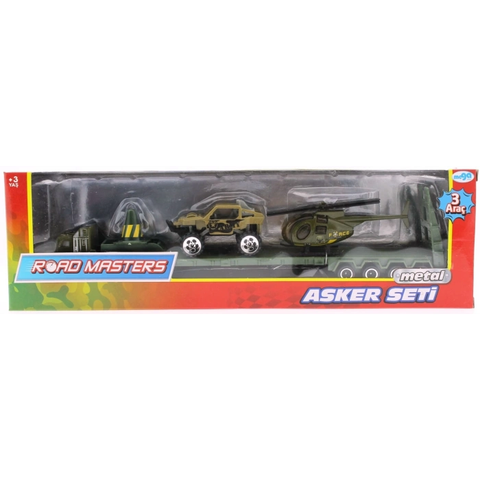 ÇOK SATAN Tır Arazi Aracı ve Helikopterli Metal Askeri Araç Seti