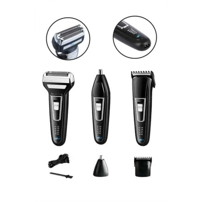 ÇOK SATAN Tıraş Makinesi 3 Başlıklı T Başlıklı Hassas Ciltlere Özel Saç Sakal Vücut Kulak ve Burun