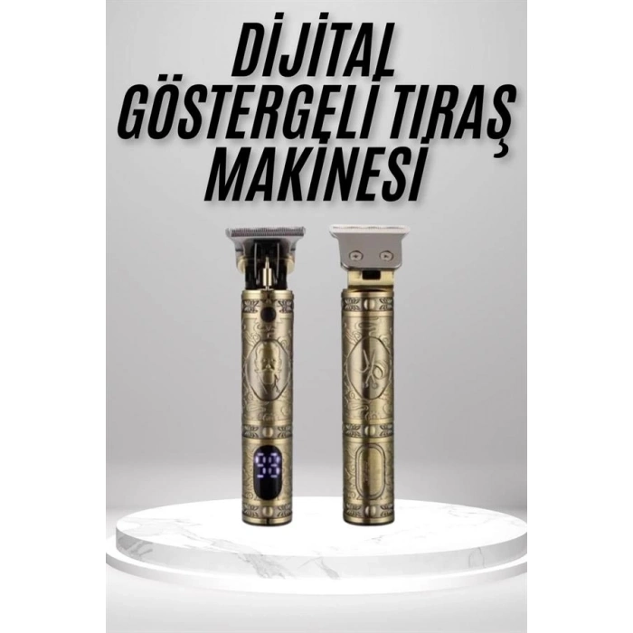 ÇOK SATAN Tıraş Makinesi Saç Sakal Ense Çizim Profesyonel LCD Ekran Paslanmaz Çelik