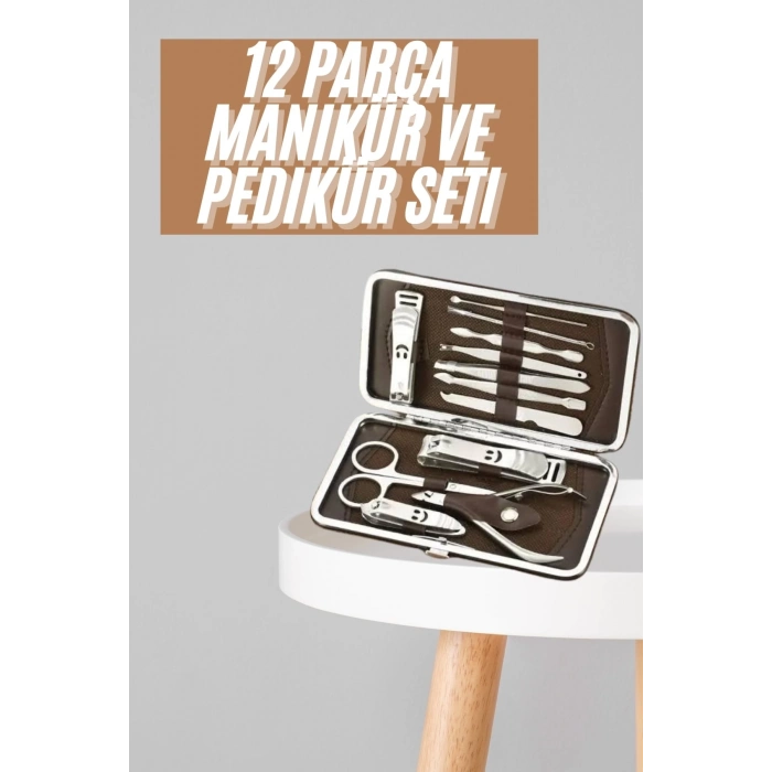 ÇOK SATAN Tırnak Bakım Seti Tırnak Düzeltme Batık 12 Parça Çanta Tipi Manikür Pedikür