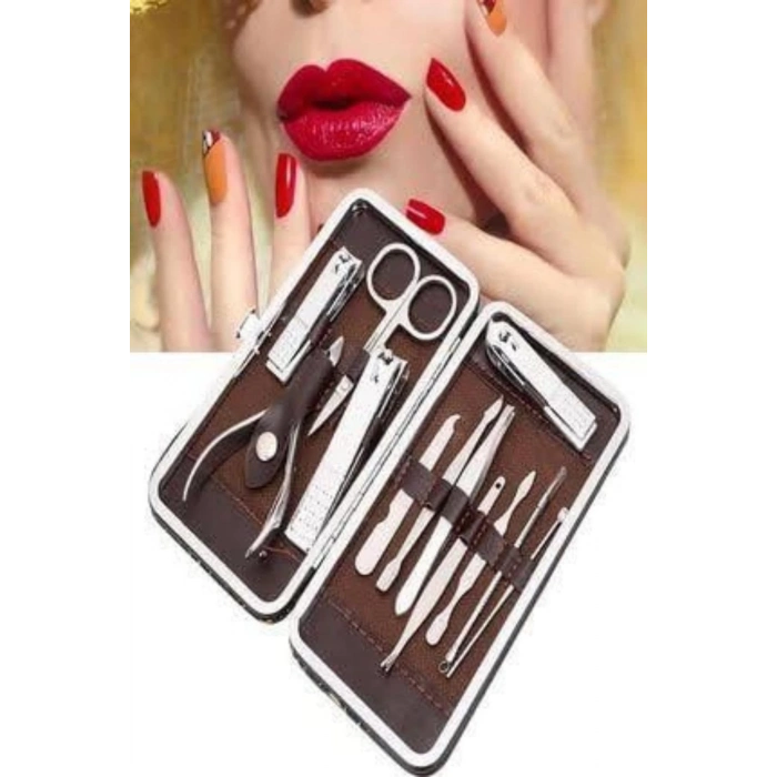 ÇOK SATAN Tırnak Bakım Seti Tırnak Düzeltme Batık 12 Parça Çanta Tipi Manikür Pedikür