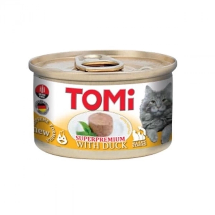 ÇOK SATAN Tomi Kıyılmış Ördekli Tahılsız Yetişkin Konserve Kedi Maması 85 Gr