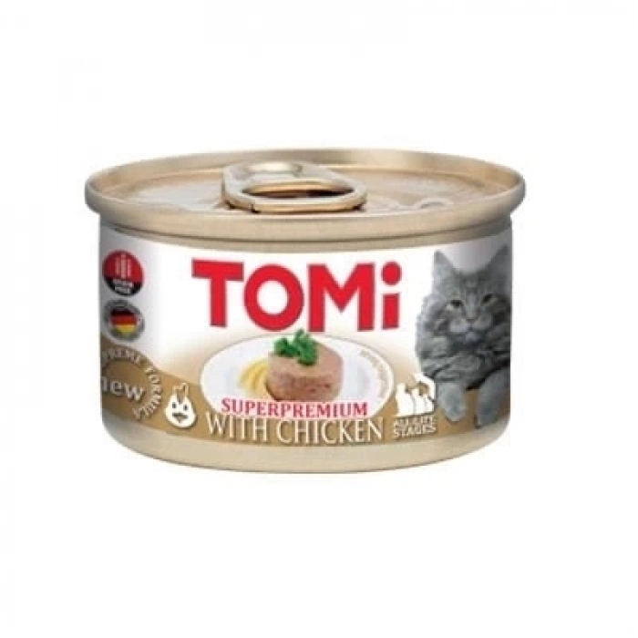 ÇOK SATAN Tomi Kıyılmış Tavuklu Tahılsız Yetişkin Konserve Kedi Maması 85 Gr