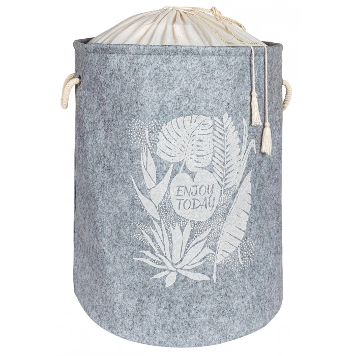 ÇOK SATAN Torbalı Ve Kulplu Püskül Detaylı Düzenleyici Çok Amaçlı Organizer Keçe Sepet -03631