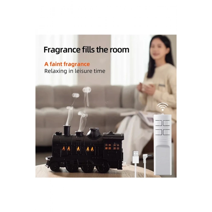 ÇOK SATAN Tren Şeklinde Buharlı Oda Hava Nemlendirici Işık Buhar Makinesi Kumandalı