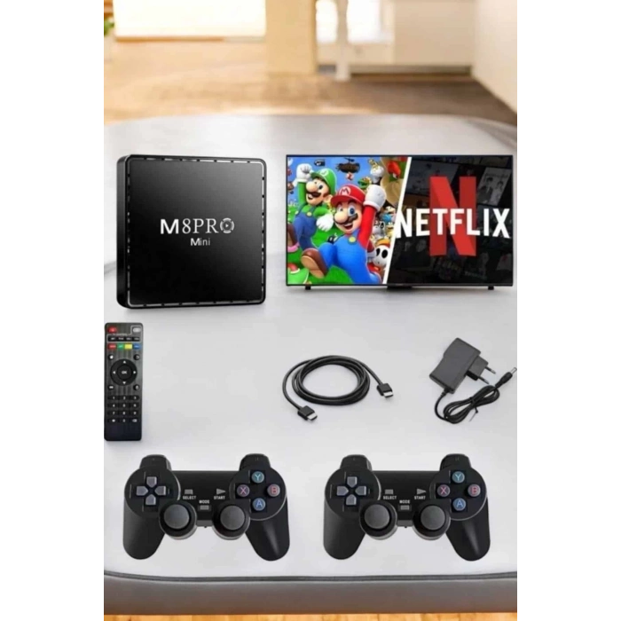 ÇOK SATAN TV Box Çift Oyun Kollu 10000 Oyunlu Atari