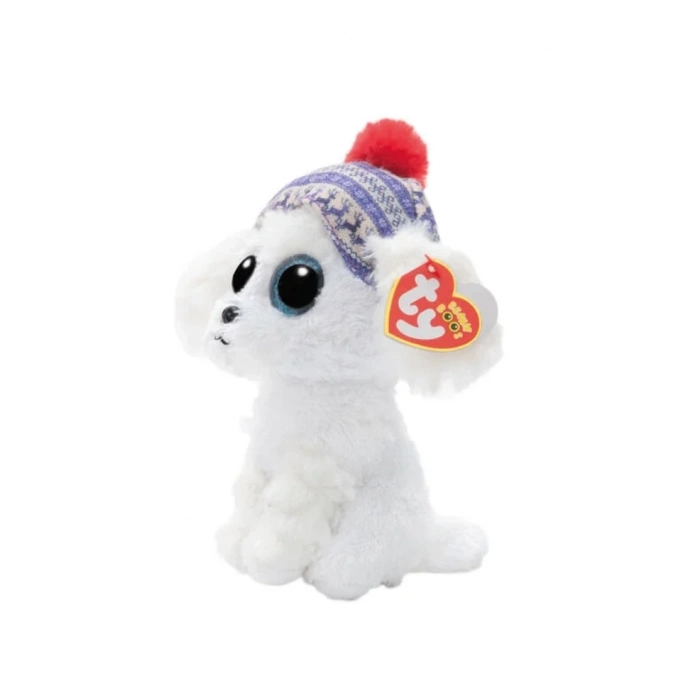 ÇOK SATAN Ty Beanie Boos Bereli Beyaz Peluş Köpek Sleighbell 18 cm