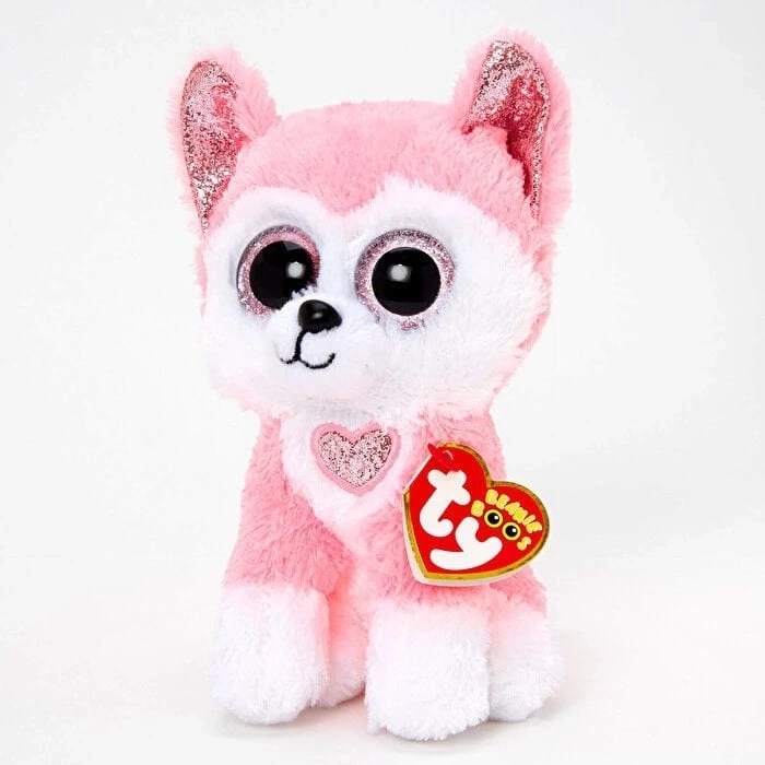 ÇOK SATAN Ty Beanie Boos Peluş Köpek Pembe Husky Hunk 15 cm