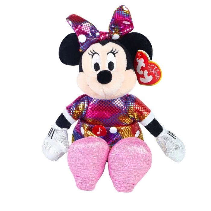 ÇOK SATAN TY Sparkle Sesli Peluş Minnie Mouse Rainbow 21 cm