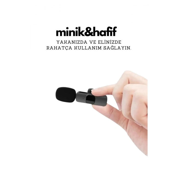 ÇOK SATAN Type-c Çiftli Kablosuz Yaka Mikrofon Seti Telefon Vlog Canlı Yayın Tiktok Youtube Uyumlu