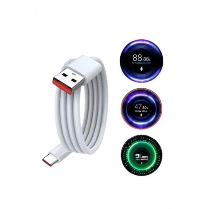 ÇOK SATAN Type C Yüksek Hızlı Şarj Aleti Beyaz 120W Ultra Uzun Ömürlü