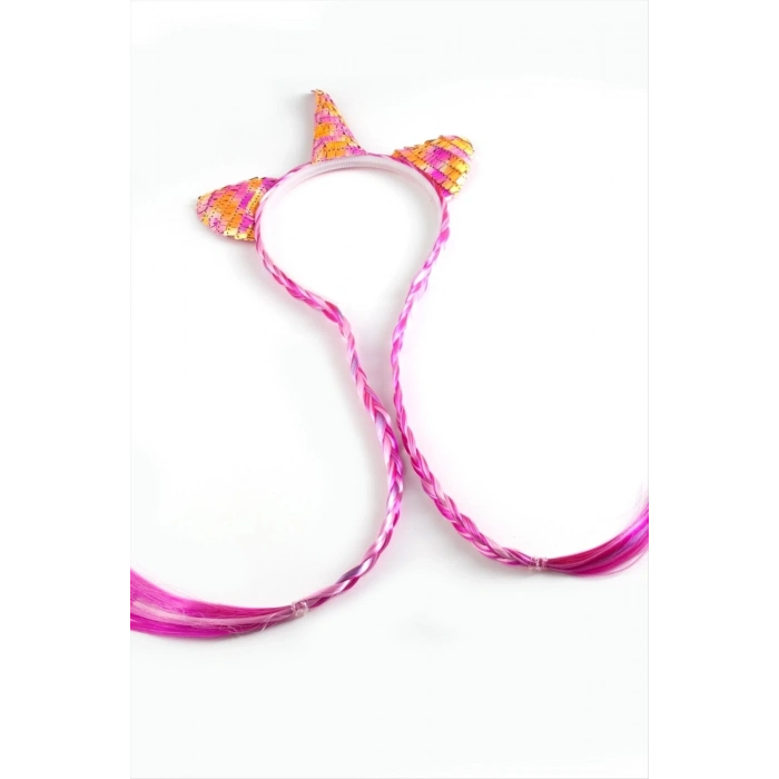 ÇOK SATAN Unicrn Renkli Kulaklı Örgülü Taç