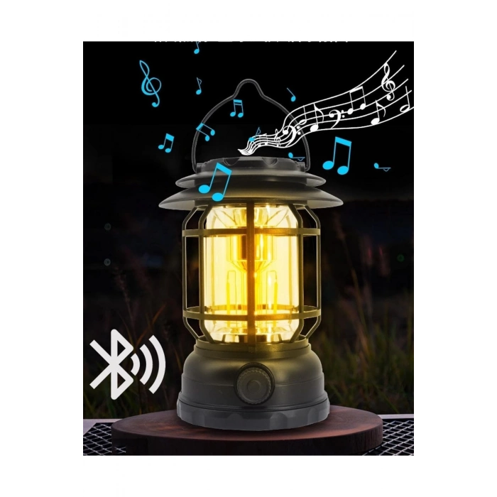 ÇOK SATAN Usb Şarjlı Led Kamp Lambası - Bluetooth Müzik Çalar, El Feneri Ve Cep Telefonu Şarj Cihazı