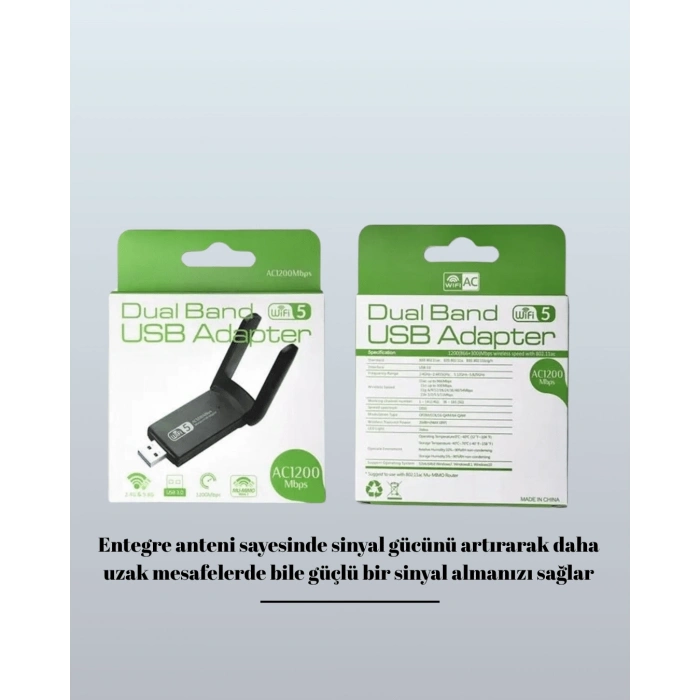 ÇOK SATAN USB WiFi Adaptör – 1200 Mbps Hız