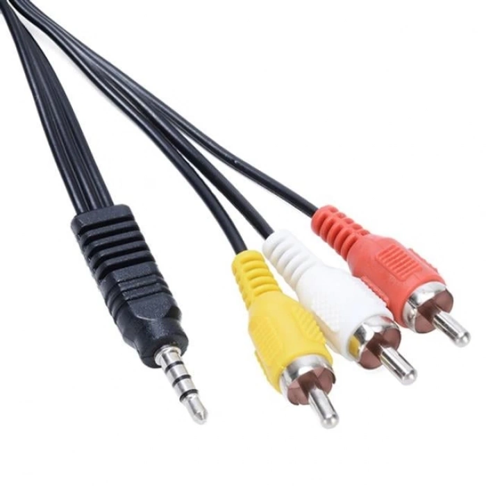 ÇOK SATAN Uydu Alıcısı Av Kablo 3.5 Mm Stereo E / 3 Rca Kablo 1,2 Metre Kısa Jack