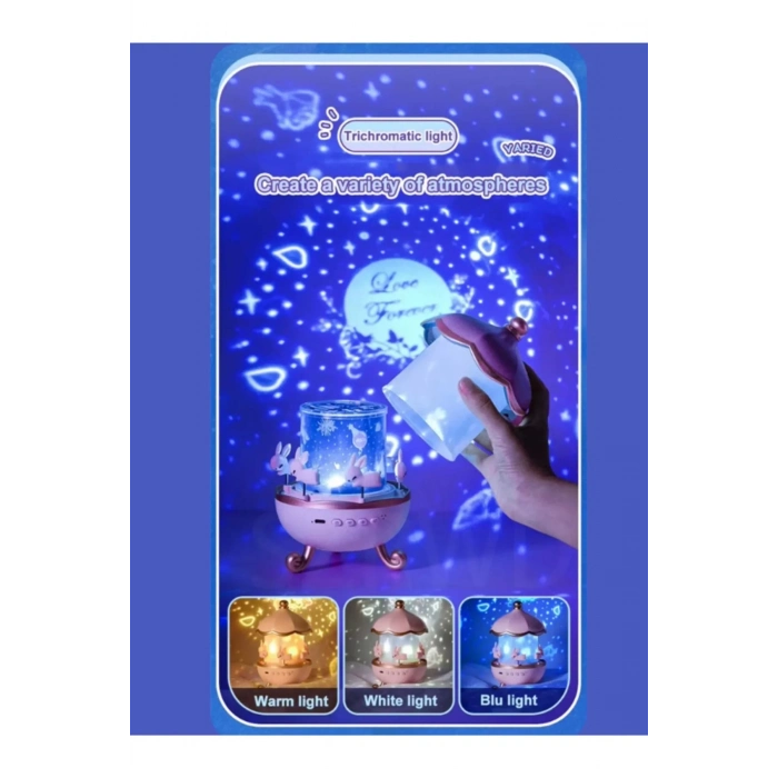 ÇOK SATAN Uyku Arkadaşı Çocuk Gelişimi Galaksi Çok Figürlü Projektör Gece Lambası Hoparlörlü Doğum Günü Temalı