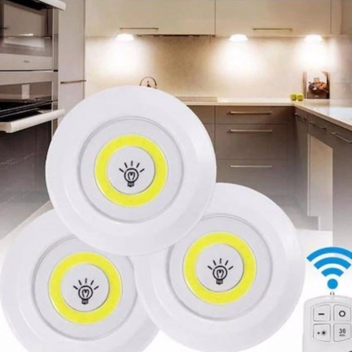 ÇOK SATAN Uzaktan Kumandalı Yapışkanlı Led Spot Lamba Wt-364
