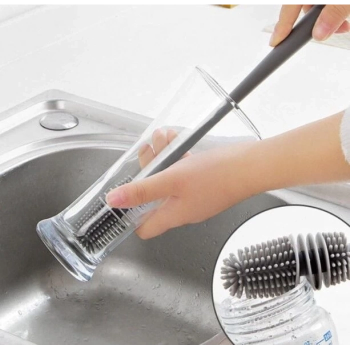 ÇOK SATAN Uzun Saplı Silikon Biberon ve Kavanoz Yıkama Fırçası