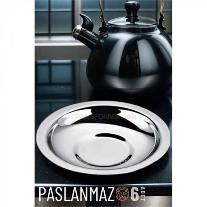 ÇOK SATAN Veneta 6 Adet Metal Çay Tabağı Seti