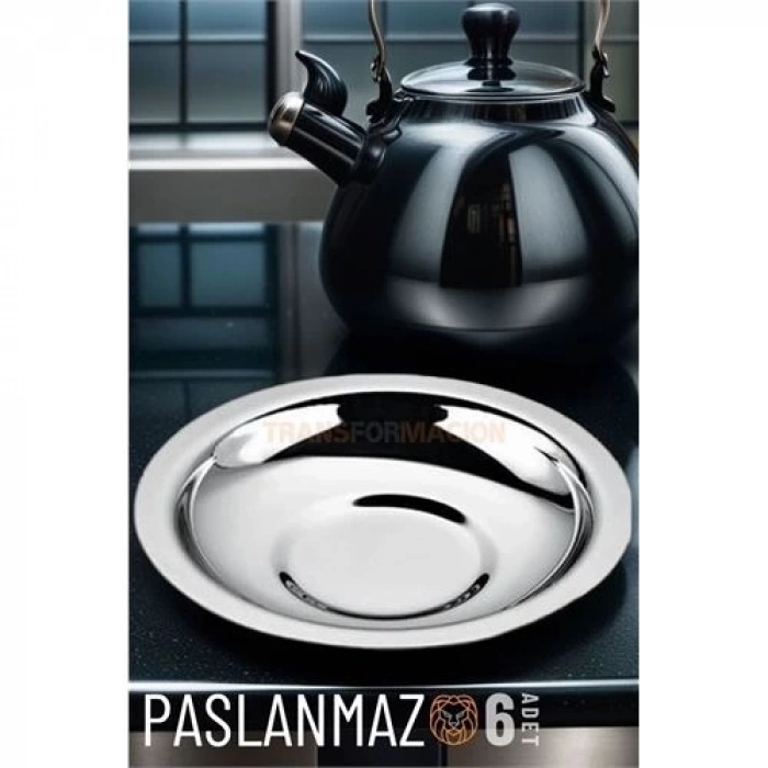 ÇOK SATAN Veneta 6 Adet Metal Çay Tabağı Seti