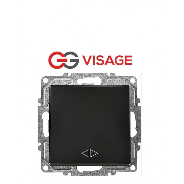 ÇOK SATAN Visaage Ambiance Metalik Siyah Komütatör Anahtar Çerçevesiz - Priz ve Anahtar İçin Uyumlu Çerçeve