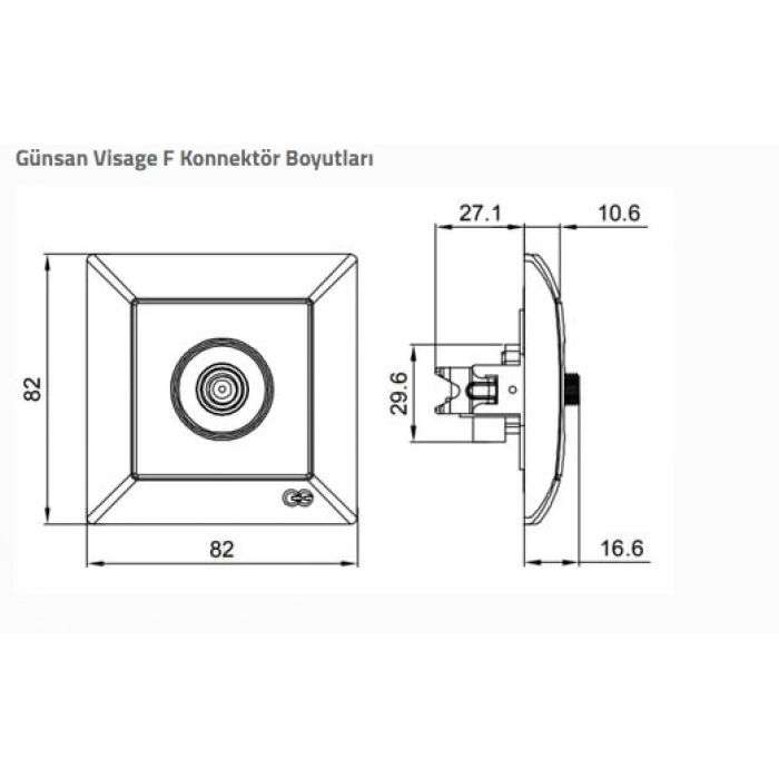 ÇOK SATAN Visage Beyaz TV Priz Sonlu F Konnektörlü Çerçevesiz - Priz ve Anahtar İçin Uyumlu Çerçeve