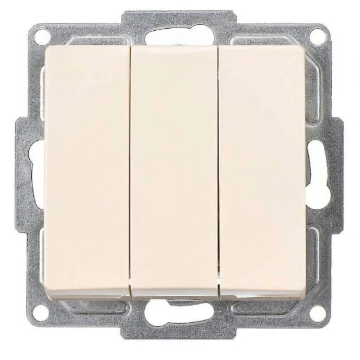 ÇOK SATAN Visage Krem Üçlü Anahtar Çerçevesiz - Priz ve Anahtar İçin Uyumlu Çerçeve