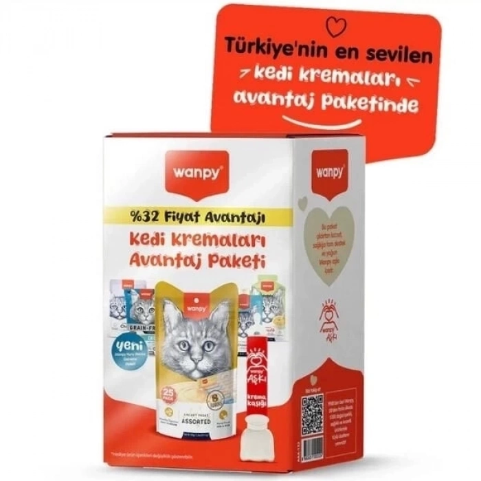 ÇOK SATAN Wanpy Karışık Lezzetler Avantaj Paketi Sıvı Kedi Ödül Maması Karışık 5 Adet