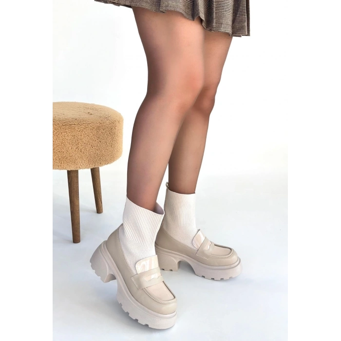 ÇOK SATAN Wanye Bej Cilt Cilt Streçli Bot