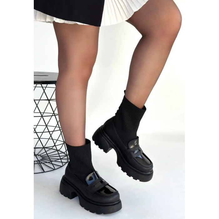 ÇOK SATAN Wanye Siyah Cilt Cilt Streçli Bot