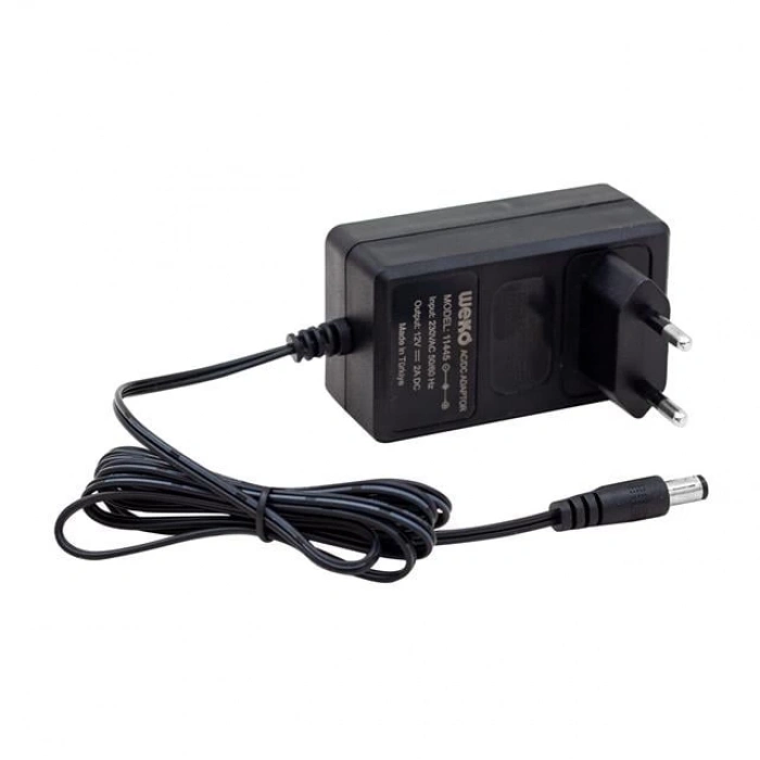 ÇOK SATAN Weko 12 Volt 2 Amper 24 Watt Plastik Kasa Priz Tipi Adaptör (5.5x2.5 Uçlu)