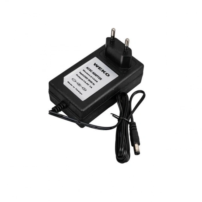 ÇOK SATAN Weko 14.4 Volt - 1 Amper 5.5*2.5 Uçlu Plastik Işıklı Kasa Priz Tip Adaptör