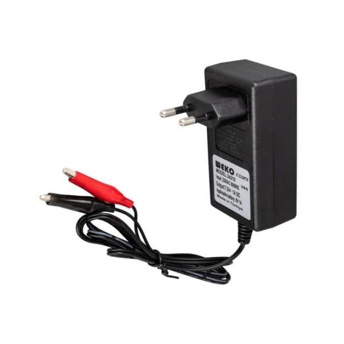 ÇOK SATAN Weko 7.2 Volt - 1 Amper Krokodil Uçlu Priz Tipi Yerli Üretim Akü Şarj Adaptörü