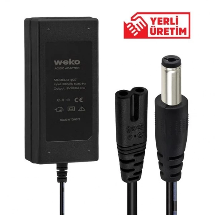 ÇOK SATAN Weko 9 Volt - 5 Amper Masaüstü Adaptör 5.5*2.5 Mm Uçlu Yerli̇ Üreti̇m