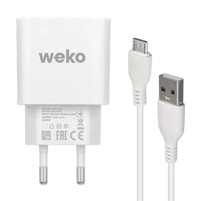 ÇOK SATAN Weko Wk-21436 2.1 Amper Telefon Şarj Adaptörü + Micro Usb Kablo