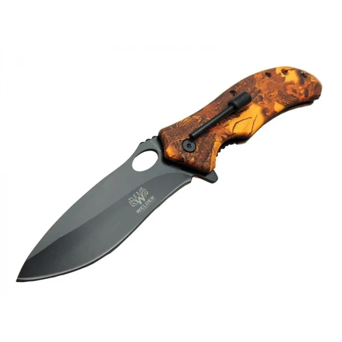 ÇOK SATAN Welder WD-503-2 Kamp Çakısı 21 cm - Magnezyum Çubuklu (Fire Starter), Plastik sap