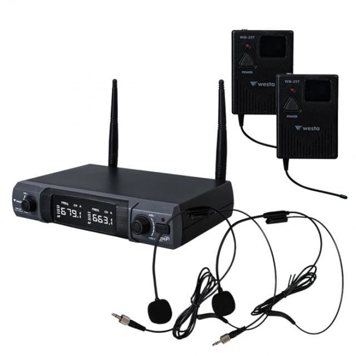 ÇOK SATAN Westa Wm-202t 1 Alıcı + 2 Yaka (lavalier) Kablosuz Uhf Mikrofon Seti
