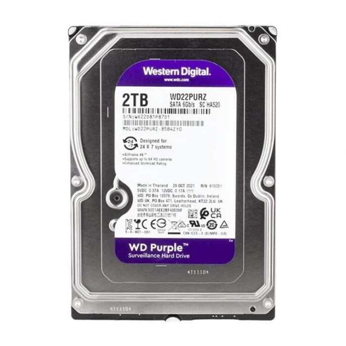 ÇOK SATAN Western Digital Purple Wd22purz 2 Tb Sata 6gb/s 7-24 Güvenlik Harddisk