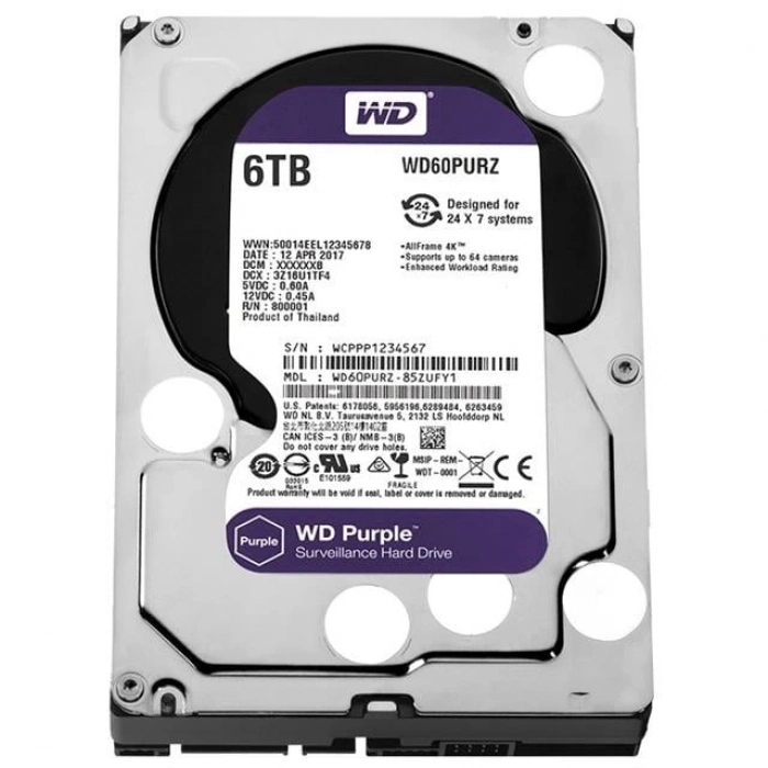 ÇOK SATAN Western Digital Wd60purz 6 Tb Sata6 64mb 7-24 Purple Harddisk