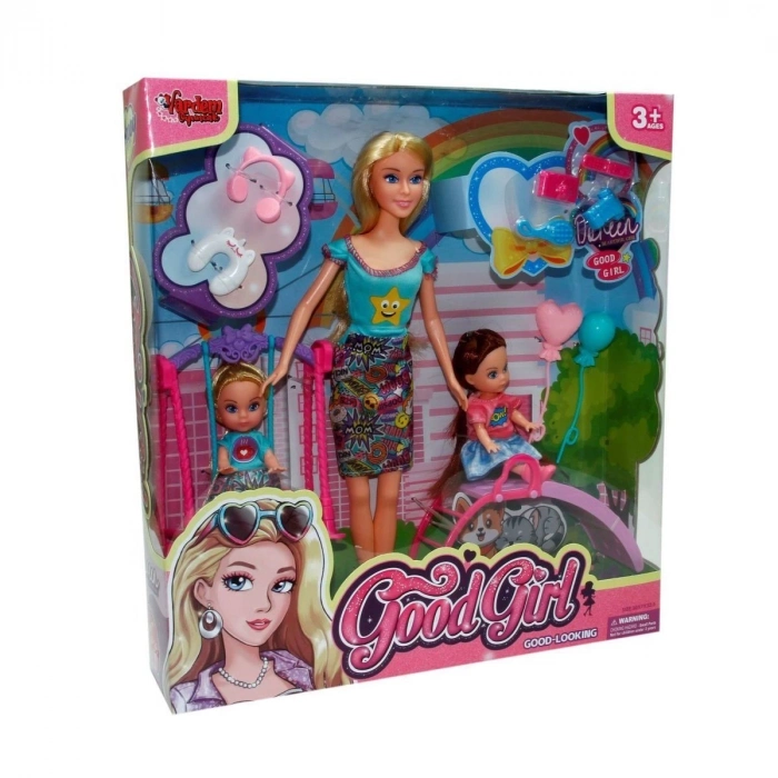 ÇOK SATAN WG-66749 Kutulu 29 cm  2 Çocuklu Parkta Bebek