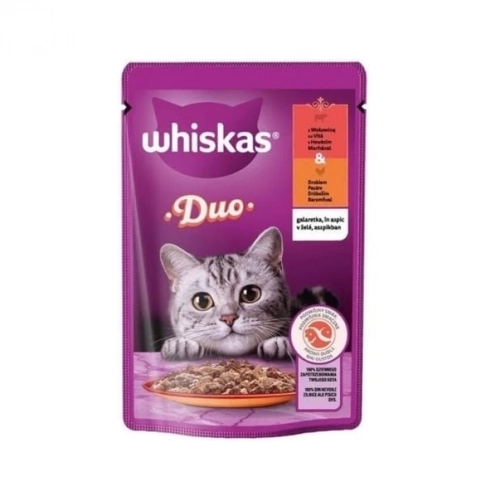 ÇOK SATAN Whiskas Duo Kümes Hayvanlı ve Sığır Etli Pouch Konserve Kedi Maması 85 Gr