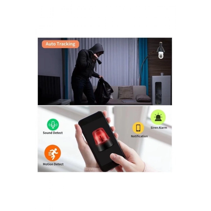 ÇOK SATAN Wifi 360 Panoramik Ampul Kamera Güvenlik Kamerası Çift Wifi 360 Derece Gece Görüşlü