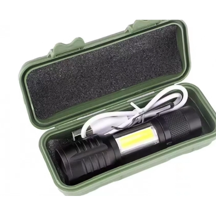 ÇOK SATAN Wison Ws-5454 Taktik El Feneri Usb Şarj Edilebilir Kamp Feneri Cob Zumlanabilir Mini Taşınabilir El Feneri
