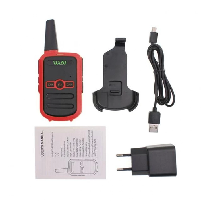 ÇOK SATAN Wln Kd-c51 16 Kanal 3-5 Km Tekli Kırmızı Telsiz (şarj Aleti Dahil)