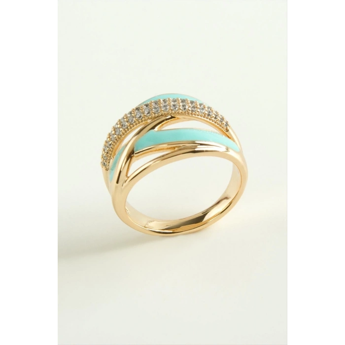 ÇOK SATAN Xuping Karışık Mineli Lüks Çelik Yüzük