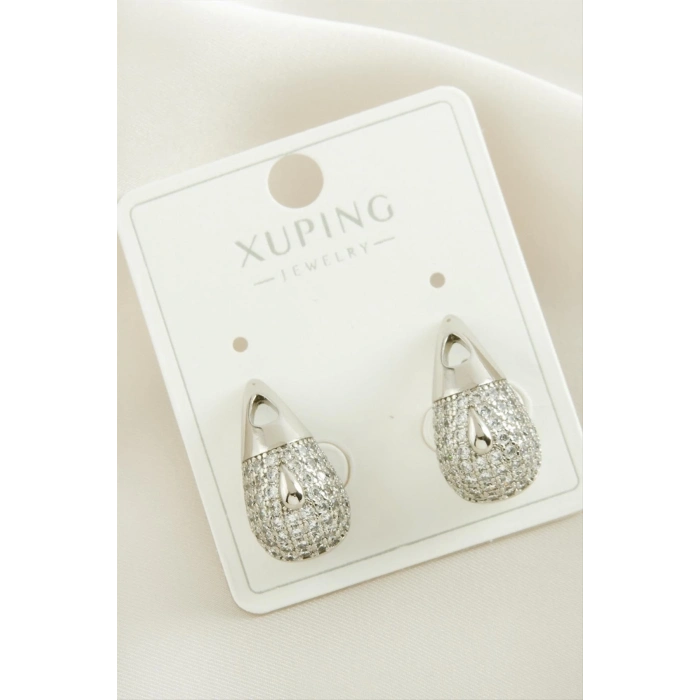 ÇOK SATAN Xuping Su Damlası Zirkon Taşlı Lüks Çelik Küpe