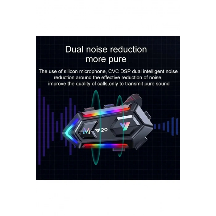 ÇOK SATAN Y20 Motor Kurye Kask Kulaklık Rgb Modlu Bluetooth Motosiklet Kulaklık 5.3 Bluetooth Interkom